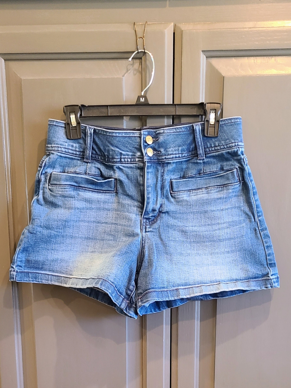Draper James Denim High Rise 6 Shorts 2 Button Fly